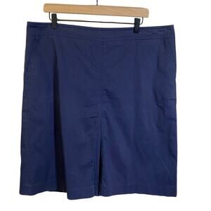 Talbots Navy Blue Pencil Skirt Cotton Blend Lined Office Wear Plus Size 18